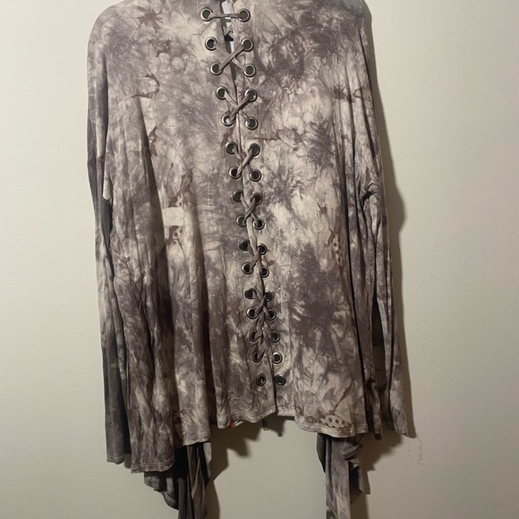 Size L brown and cream tie dye wrap sweater - Picture 11 of 14